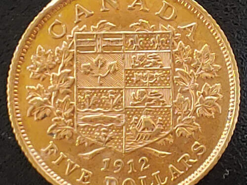 Canada XF 1912 George V Gold $5 .242oz AGW