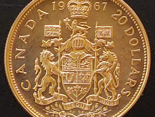 Canada BU 1967 Centennial Gold $20 single year type .529 oz AGW