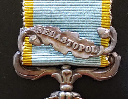 Crimea 1854/56 Silver War Medal w/ Sebastopol Bar named on edge