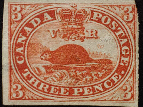 Canada #4 Fine Unused 1852 3d Beaver