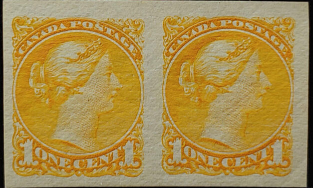 Canada #35b VF Mint 1c SQ Imperf Pair