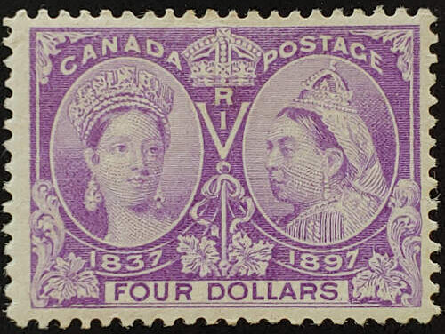 Canada #64 F/VF Mint HR 1897 $4 Jubilee, $1600.+