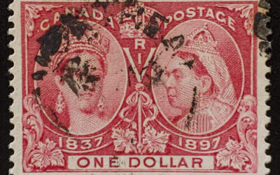 Canada #61 F/VF Used 1897 $1 Jubilee, pencil signed