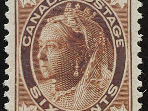 Canada #71 VFNH 1897 6c Brown QV Leaf $600