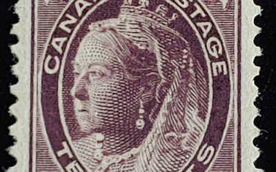 Canada #73 F/VF Mint HR 1897 10c QV Leaf