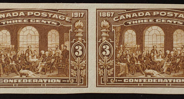 Canada #135a gen VF Unused 1917 3c Imperf Pair