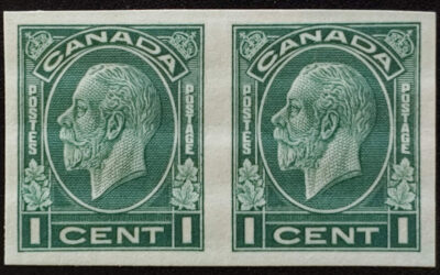 Canada #195c VF Mint HR 1932 1c George V Imperforate Pair