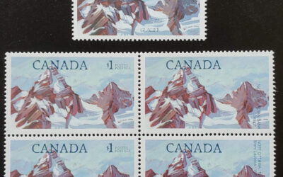 Canada #934iii VFNH 1985 $1 Shifted Impression Block (4)