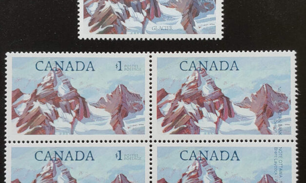 Canada #934iii VFNH 1985 $1 Shifted Impression Block (4)