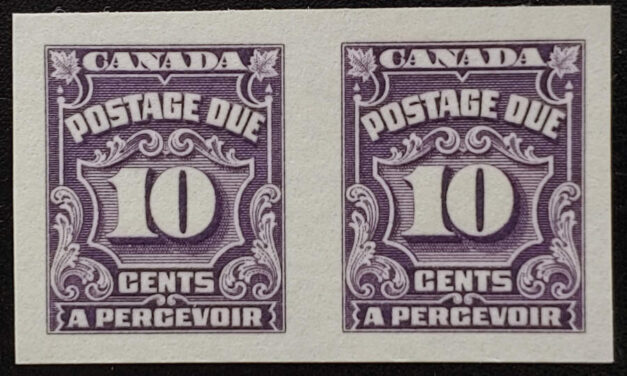 Canada #J20a VFNH 1935 10c Postage Due Imperforate Pair