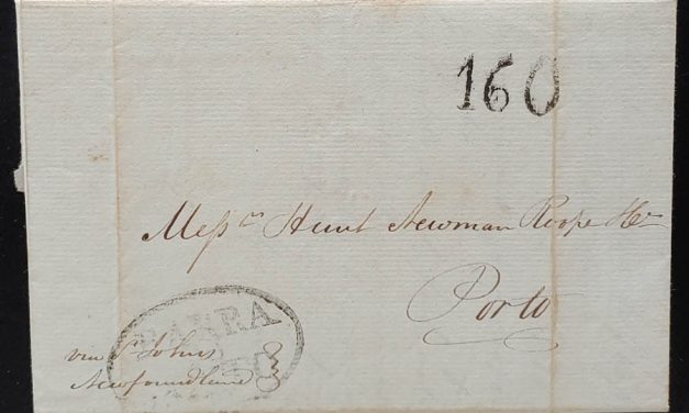 Halifax, N.S. 1 Aug 1825 2pg prestamp FLS to Porto w/ contents