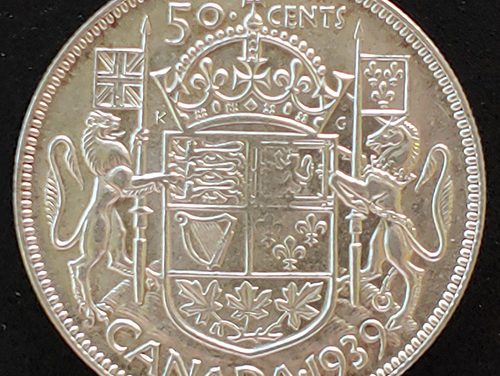 Canada MS62 1939 George VI Silver 50 Cents