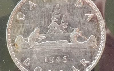 Canada AU+ 1946 Voyageur Silver Dollar