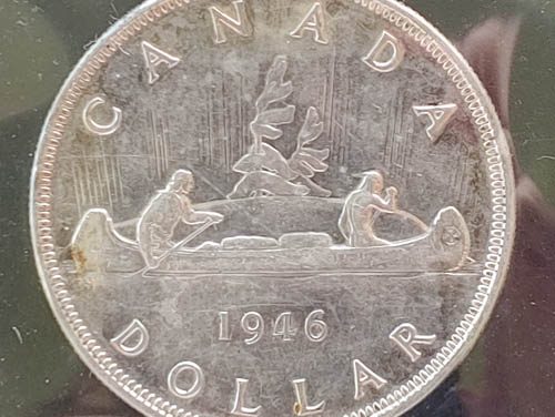 Canada AU+ 1946 Voyageur Silver Dollar