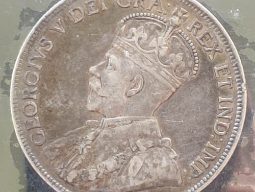 Canada ICCS VF30 1916 George V Silver 50 Cents