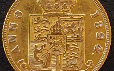 G.B./Colonial Cda VF+ 1824 George IV Shield Gold Half Sovereign