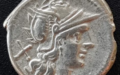 Roman Republic circa 211 BC 3.99gm Silver Denarius w/ Roma etc.