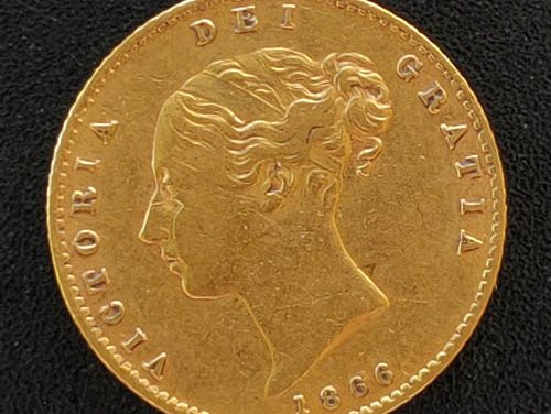 G.B./Colonial Cda VF+ 1866 Queen Victoria Gold Half Sovereign