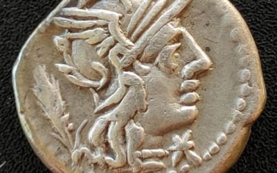 Roman Republic 128 BC 3.90gm Cn Domitius Ahenobarbus Denarius