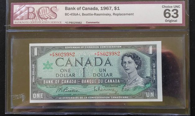 Bank of Canada #BC45bA-I BCS Choice Unc 63 Replacement $1