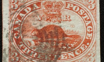 Canada #4d VF Used 1852 3d Beaver, portion of next stamp