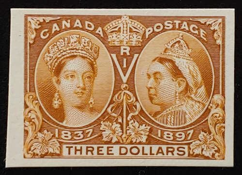 Canada #63P VF 1897 $3 Jubilee Plate Proof, 750 made