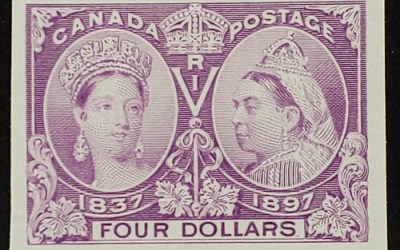 Canada #64P VF 1897 $4 Jubilee Plate Proof, 650 issued