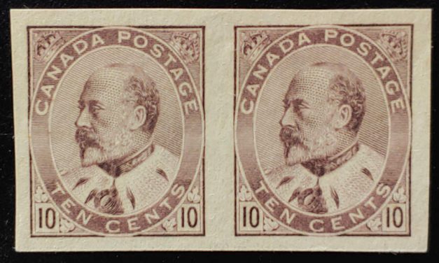 Canada #93a VF Unused 1903 10c Imperf Pair issued $1500.