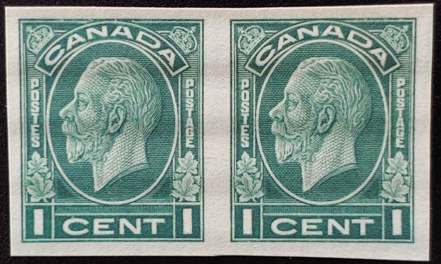 Canada #195c VFNH 1932 1c Rotary Press Imperforate Pair