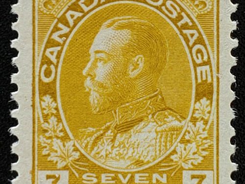 Canada #113 VFNH 1916 7c Yellow Ochre Admiral