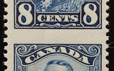 Canada #154c VFNH 1929 8c George V Perf by Imperf Pair