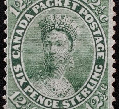 Canada #18 Fine Unused 1859/64 12.5c Yellow Green