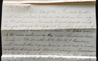 C.P.R. Engineer’s Office Kamloops 26 Dec 1884 Marcus Smith letter