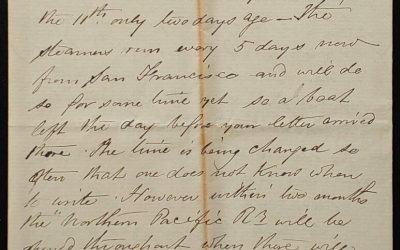 New Westminster, B.C. 29 Jul 1883 Marcus Smith letter to his wife