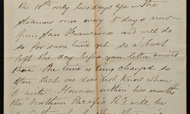 New Westminster, B.C. 29 Jul 1883 Marcus Smith letter to his wife