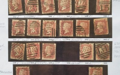 G.B. #33 Used 1864 1d Red Plates 199-218, 220-2, 225