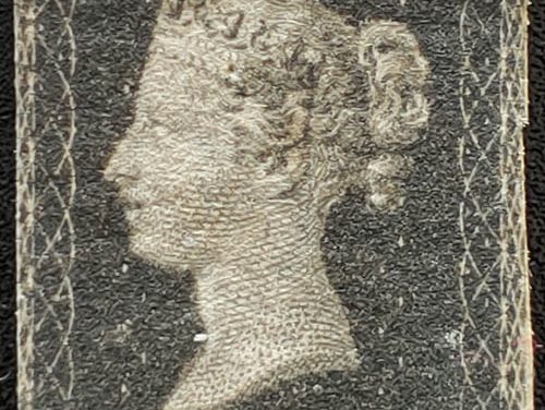 G.B. #1 Good Unused 1840 1d Black, Plate 8 US$12,500+