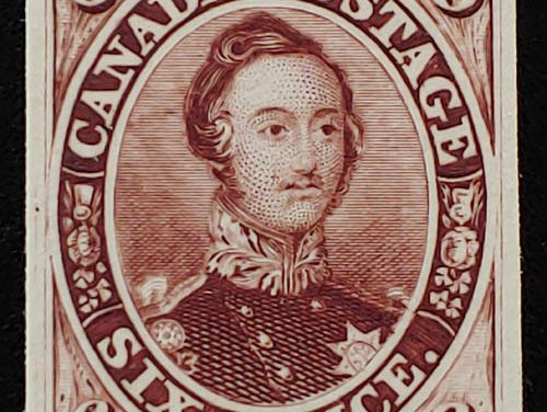 Canada #2TC F/VF 1857 6d Red Lilac Plate Proof