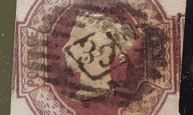 G.B. #7 Used 1854 embossed 6 Pence Queen Victoria