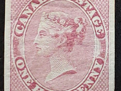 Canada #8 VF Mint HHR OG 1857 1/2d Rose, 1988 BPA Certificate
