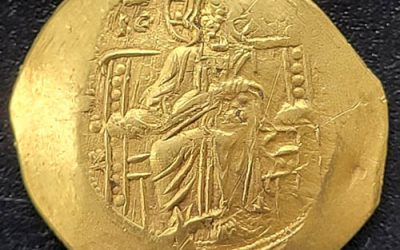 Byzantine 4.26gm Scyphate Gold Histamenon Nomisma w/ Christ