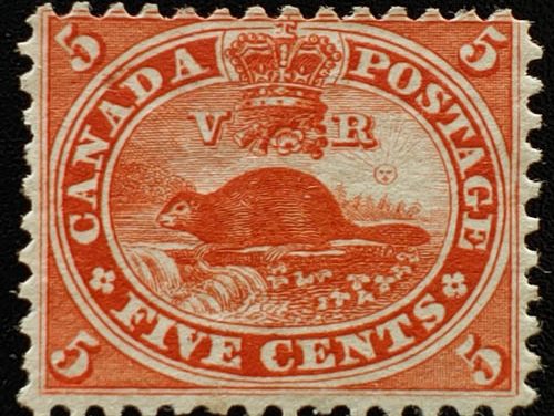 Canada #15 Fine Unused 1859 5c Beaver shade