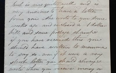 12 Mar 1871 Dalhousie, N.B. 3-pg Marcus Smith letter to his son Tom