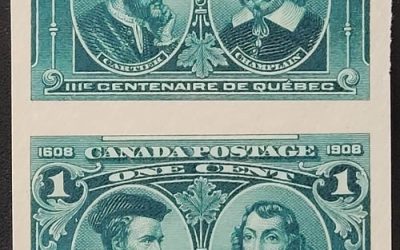 Canada #97ii VF Unused 1897 1c Quebec Vertical Imperf Pair