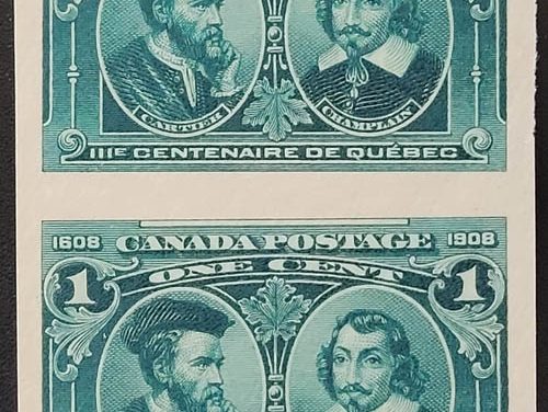Canada #97ii VF Unused 1897 1c Quebec Vertical Imperf Pair