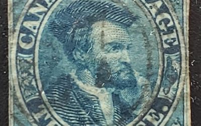 Canada #7 abt Fine Used 1855 10d Cartier
