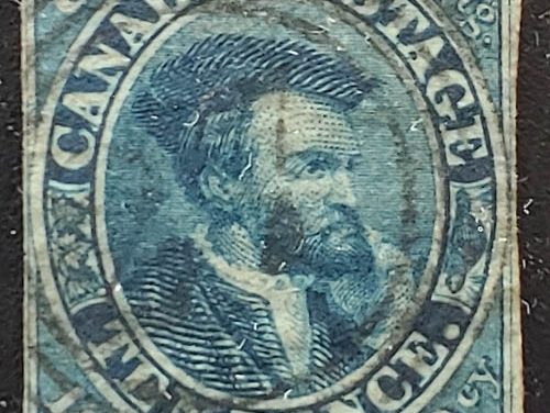Canada #7 abt Fine Used 1855 10d Cartier