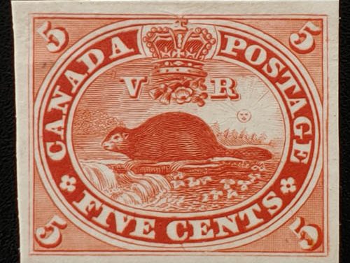 Canada #15P VF 1867 5c Vermilion Plate Proof