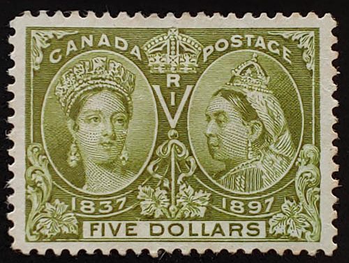 Canada #65 F/VF Mint HHR 1897 $5 Jubilee