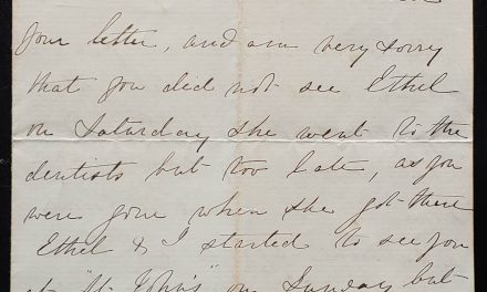 Ann Smith Ottawa letter to her daughter Clarice